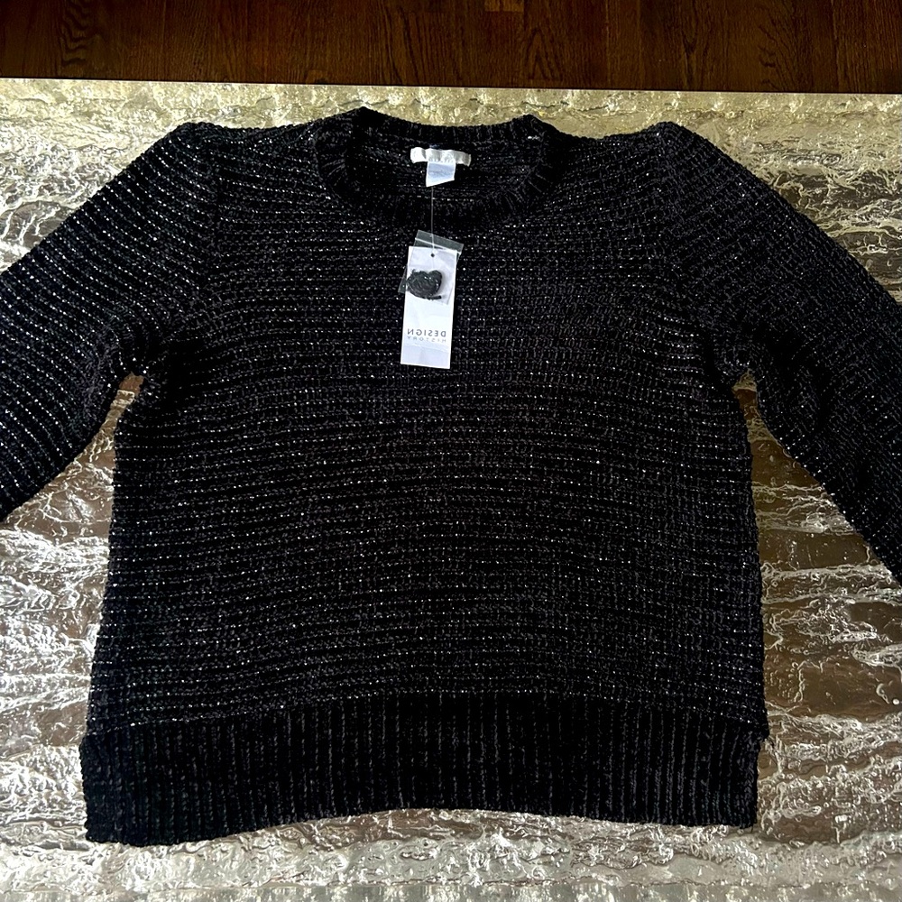 NWT Design History Black Sparkly Sweater